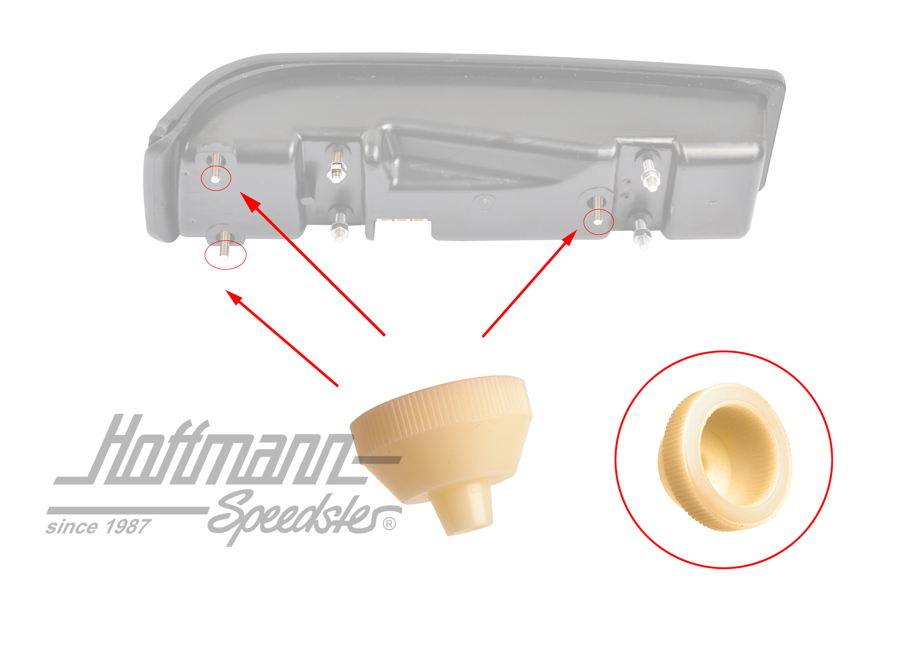 Knurled nut, tail-light lens, 914                                                                   