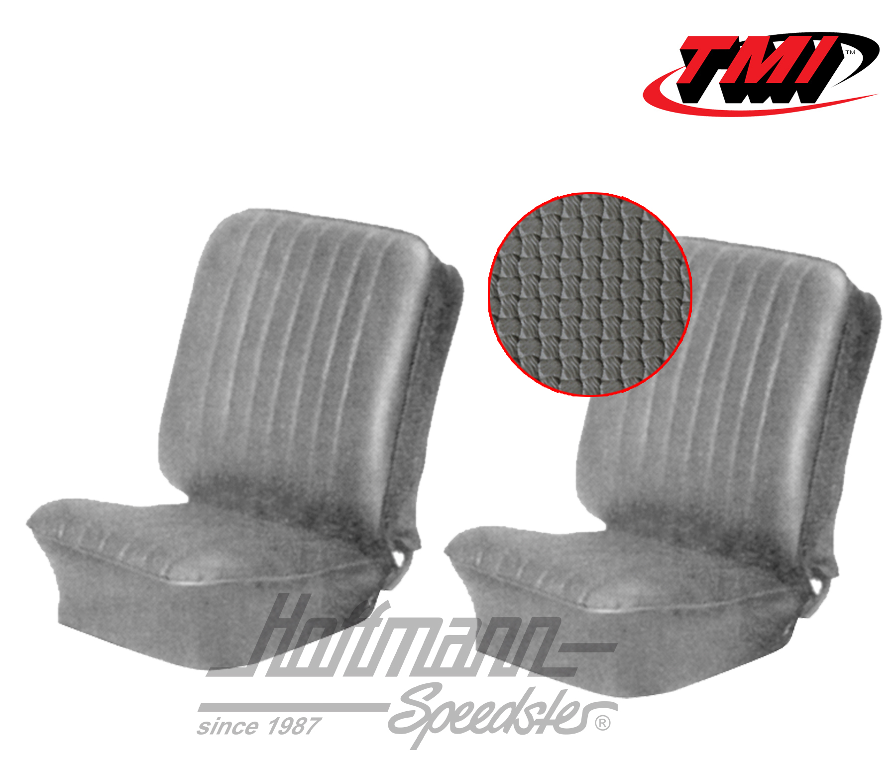 Seat upholstery, Karmann Ghia, front, 66-67, grey | 43-1503-06 | 066-0069-35