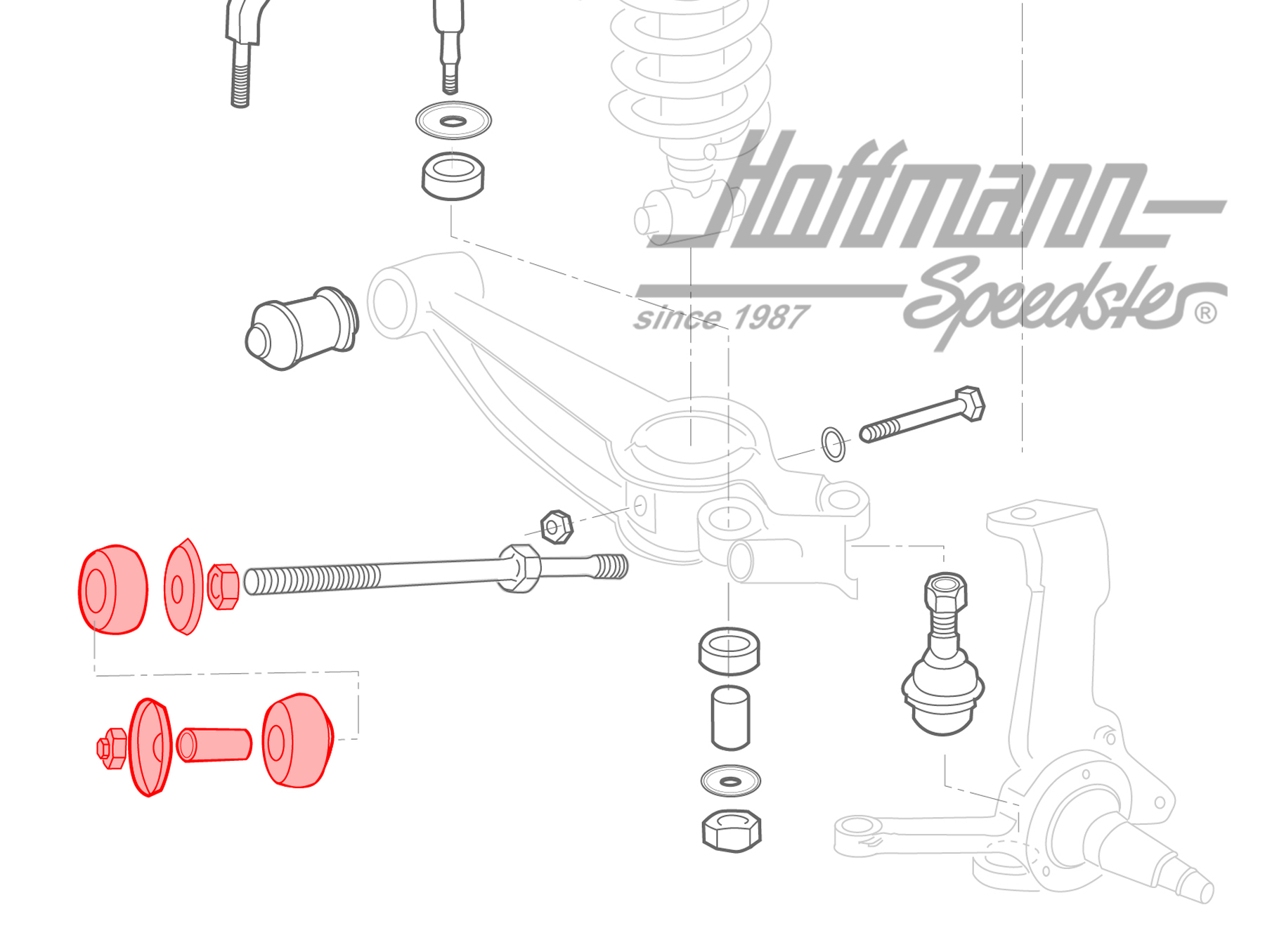 Attachment kit, pull rod, big, Bus T3                                                               