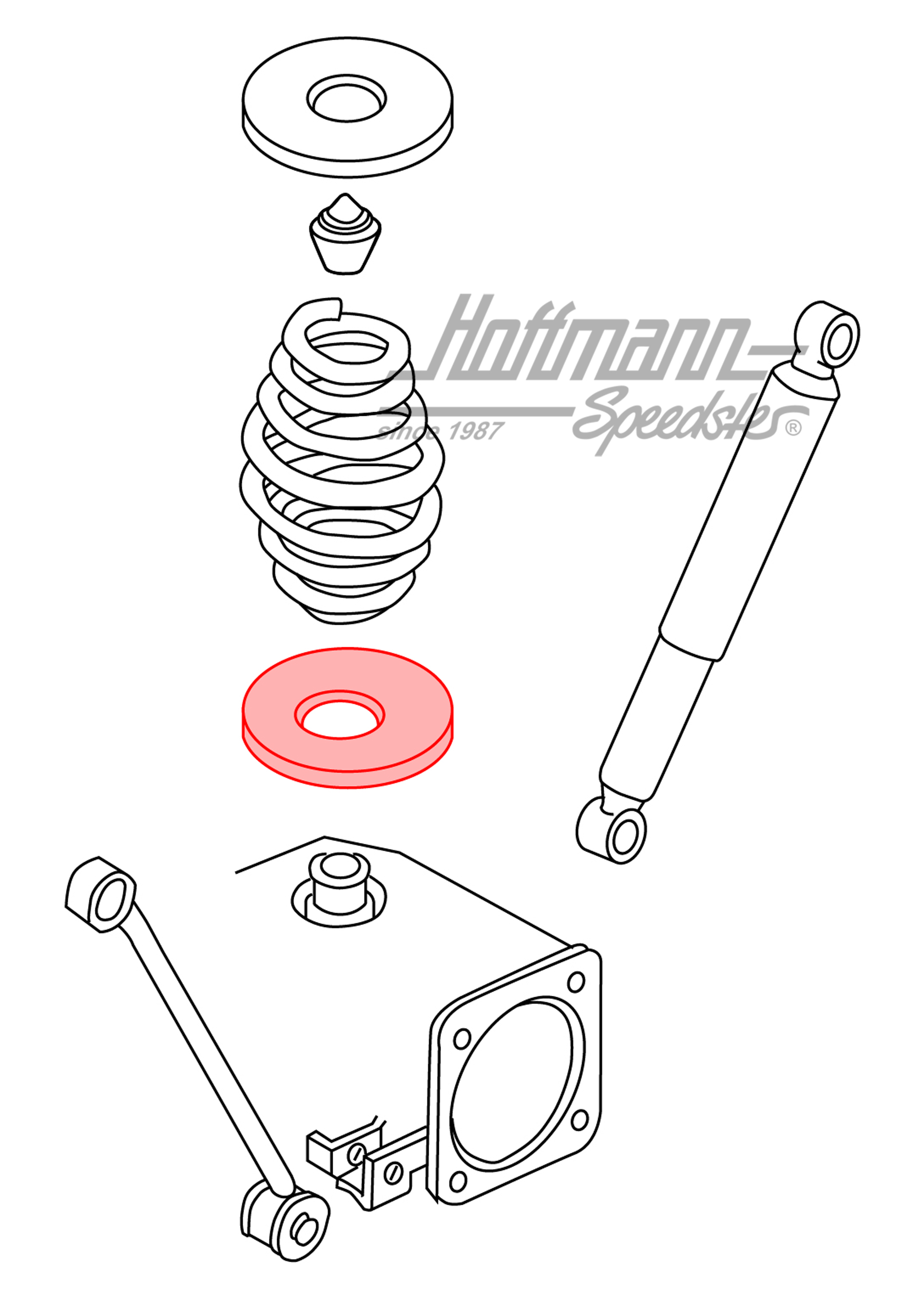 Support, spring, rear, Bus T3                                                                       