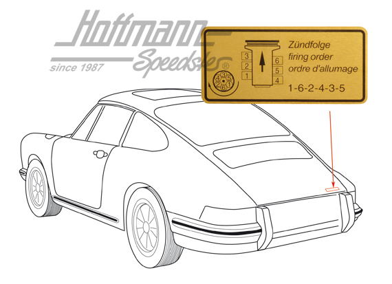 Sticker "Firing order", 911, .84-.89                                                                