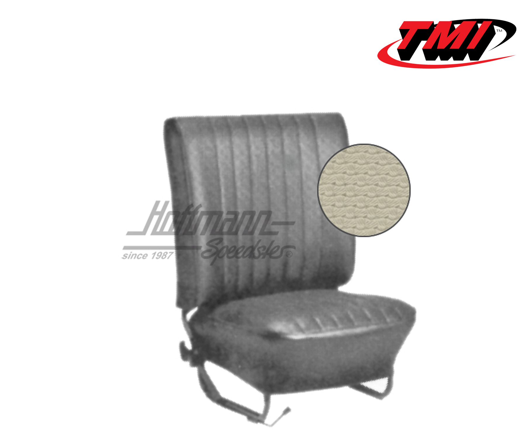Seat upholstery, Conv., 8.67-7.72, Basketweave, off-white | 43-1330-05 | 055-6950
