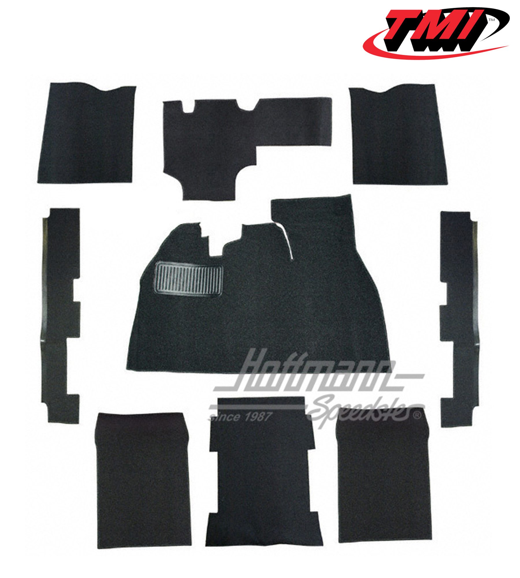 Carpet kit, Beetle Sedan, velour, black, 8.72- | 34-F1110-801 | 055-7609