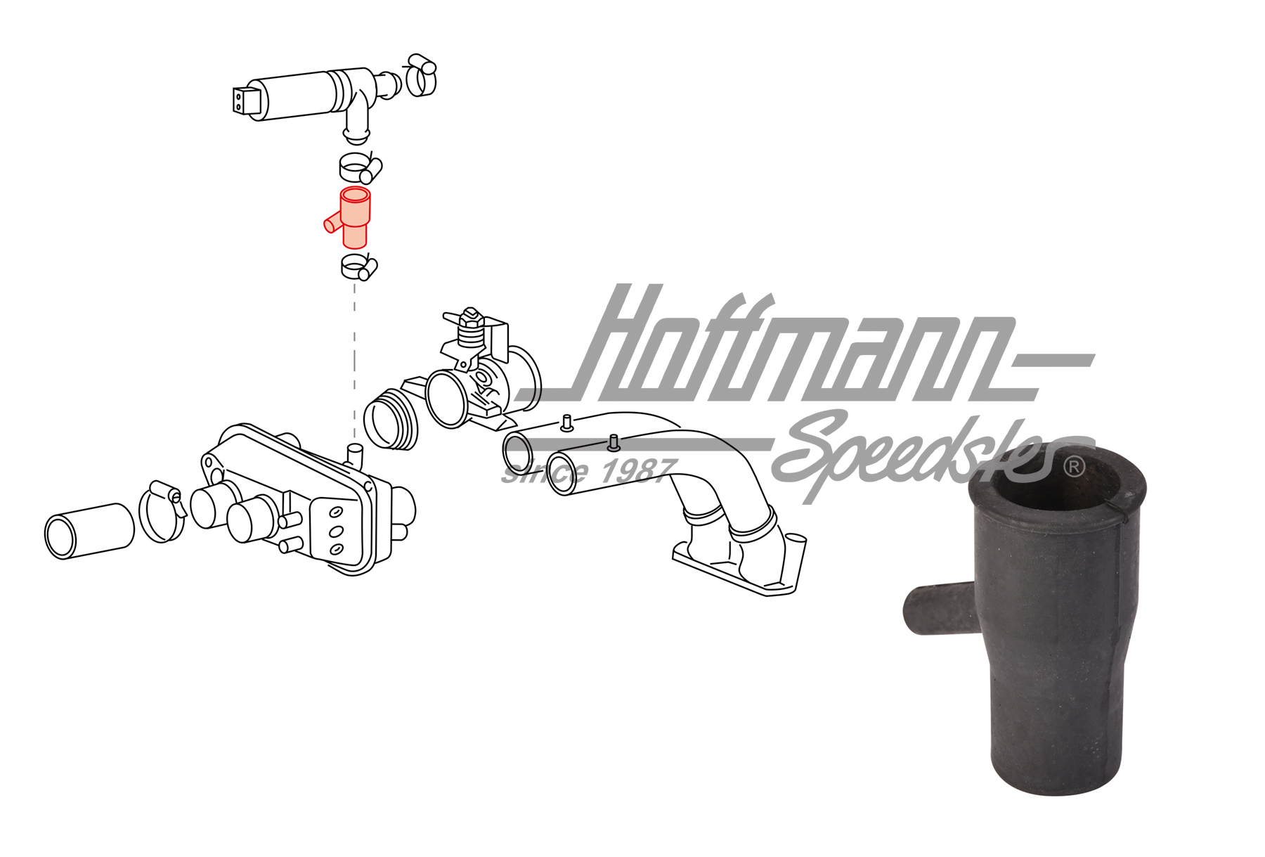 Air hose, idle stabilization | 025 133 606 A | 307-5034-26