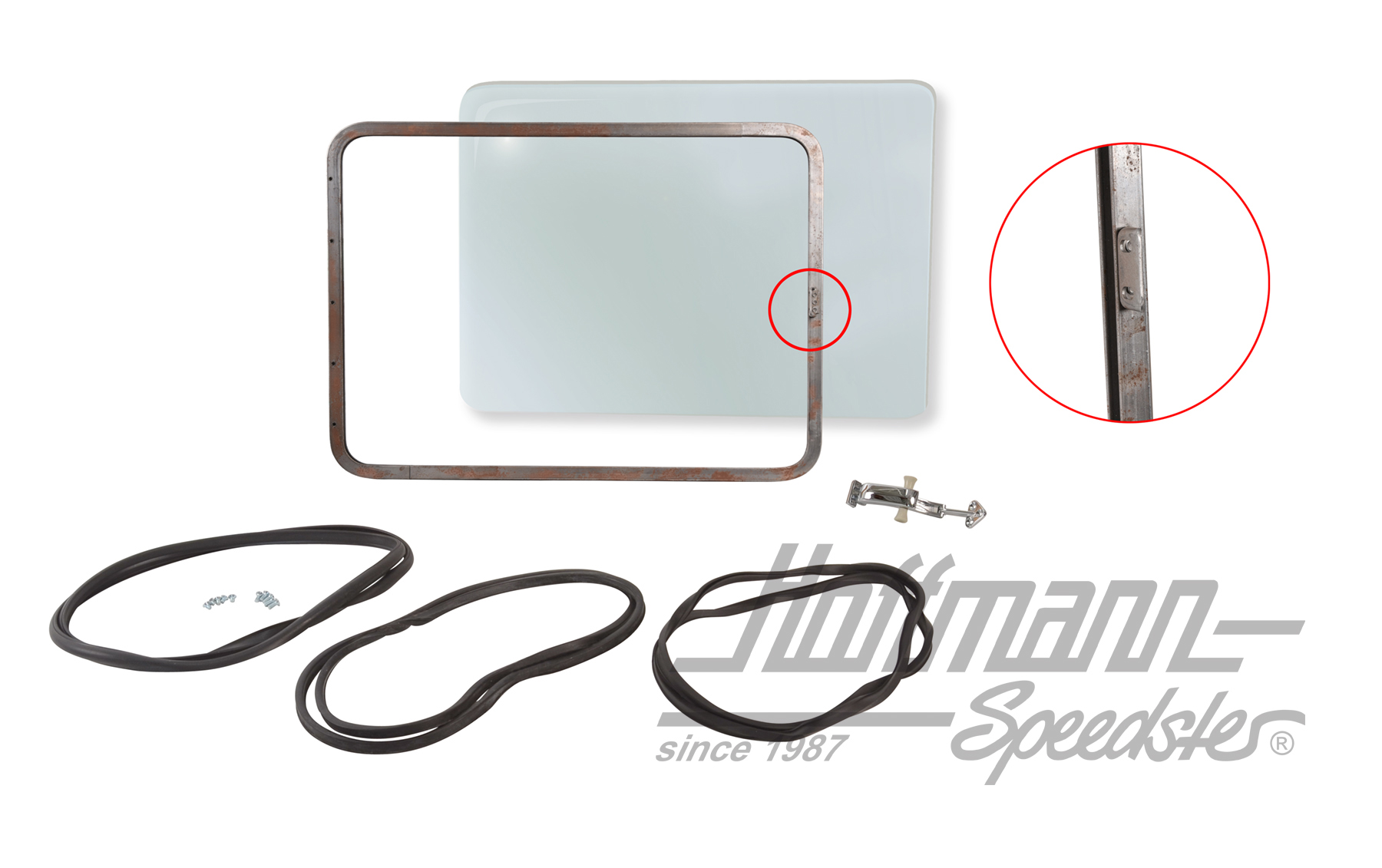 Pop-out window set, clear, rear, blank | 211 898 105 A | 089-3840-25