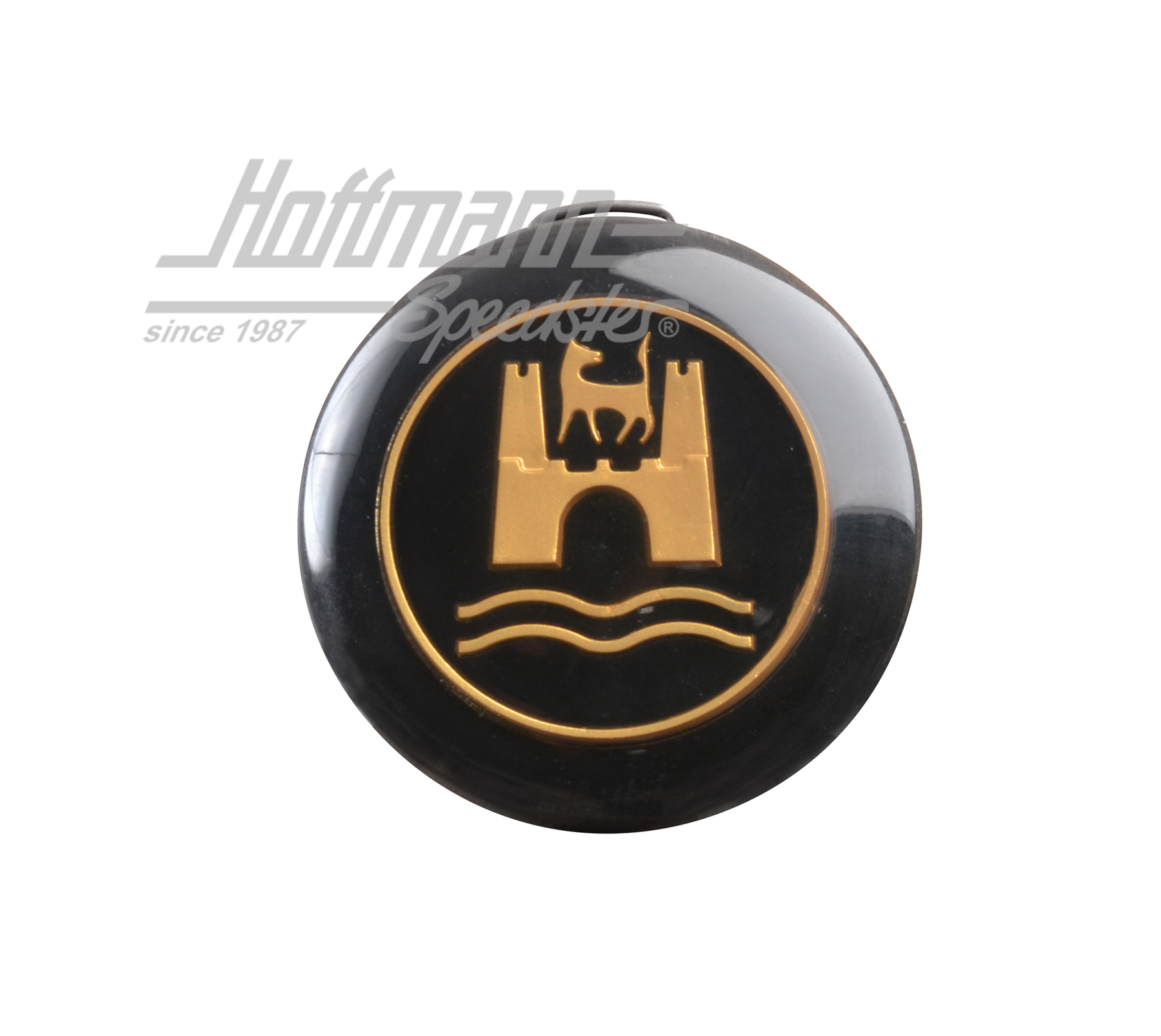 Horn button, black/gold, 8.59-                                                                      