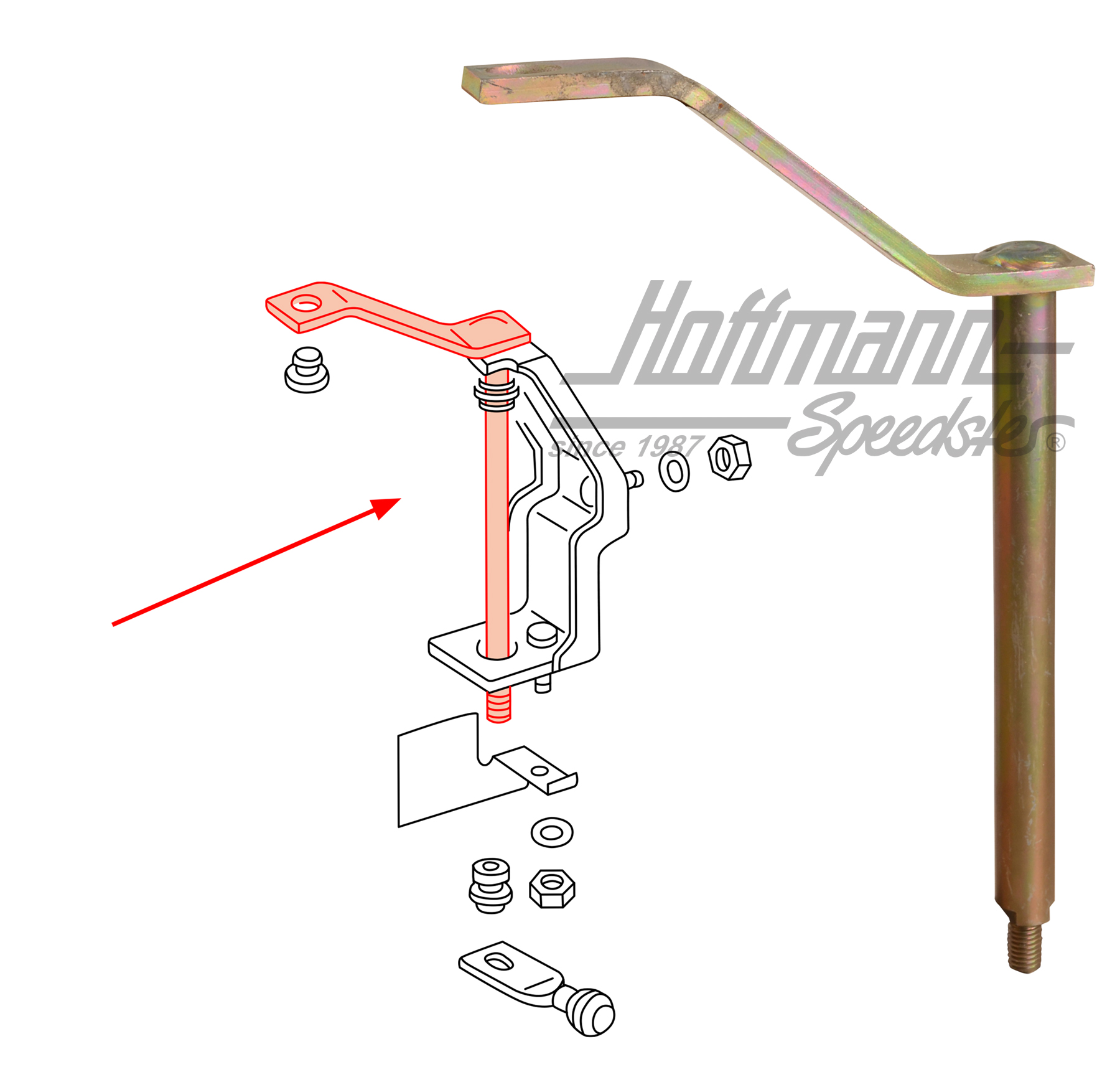 Deviating shaft, Golf 1, 1.5-1.8 | 171 711 173 | 170-2110-30