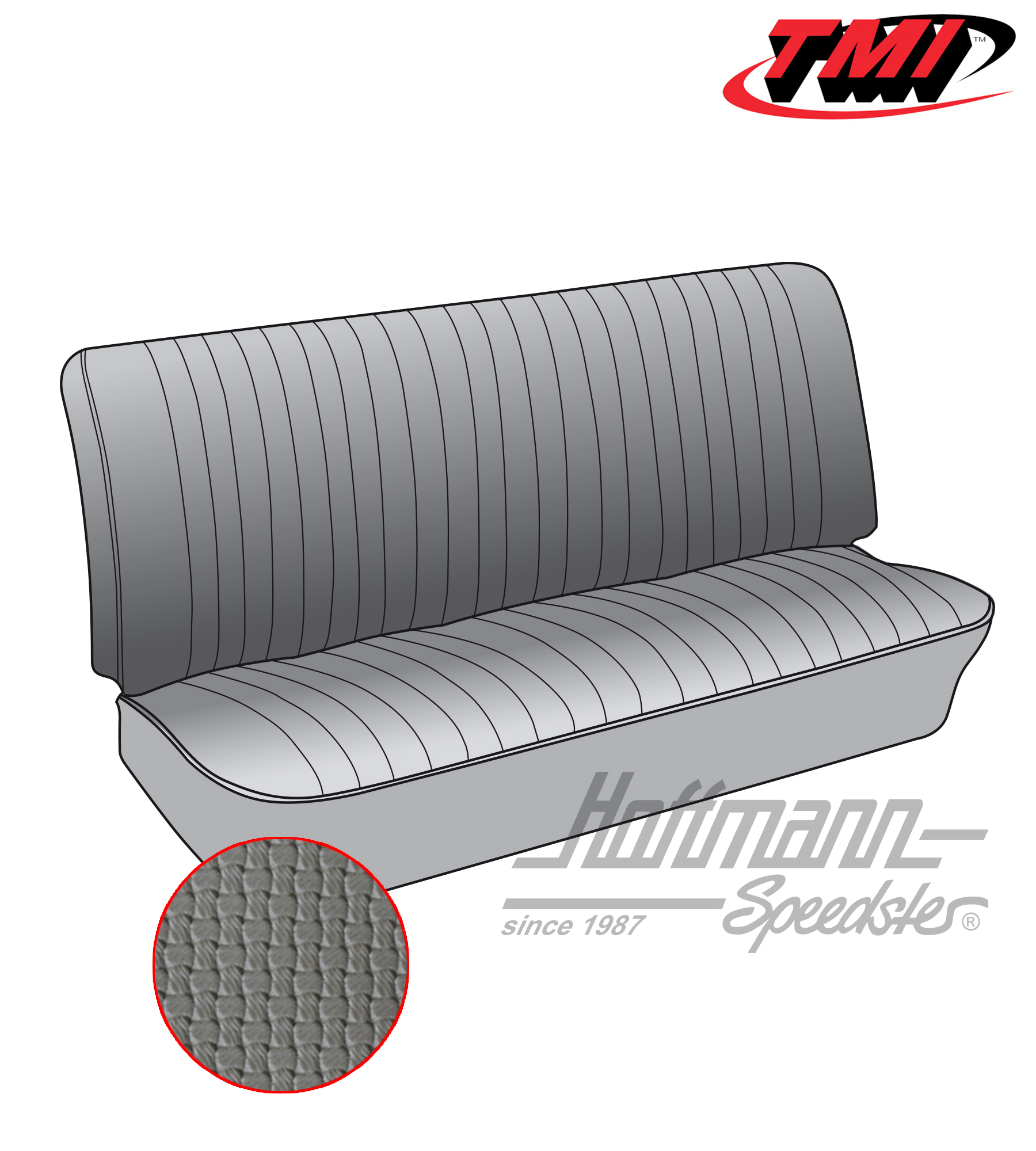 Seat upholstery, front bench, 50-62, grey | 43-2110-06 | 098-0600-35