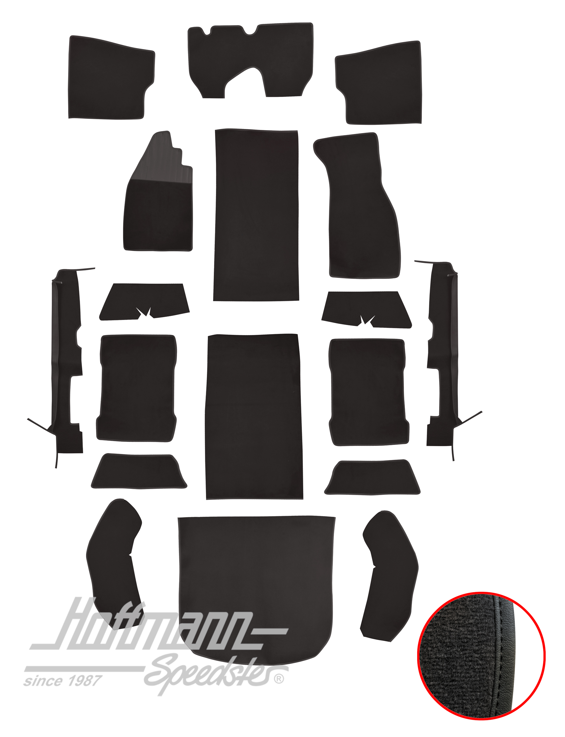 Carpet kit, Beetle Sedan, 8.72-, black |  | 026-5821