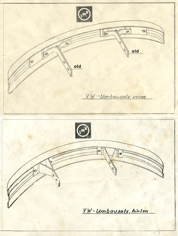 Bumper bracket, LMB, conversion kit, NOS                                                            