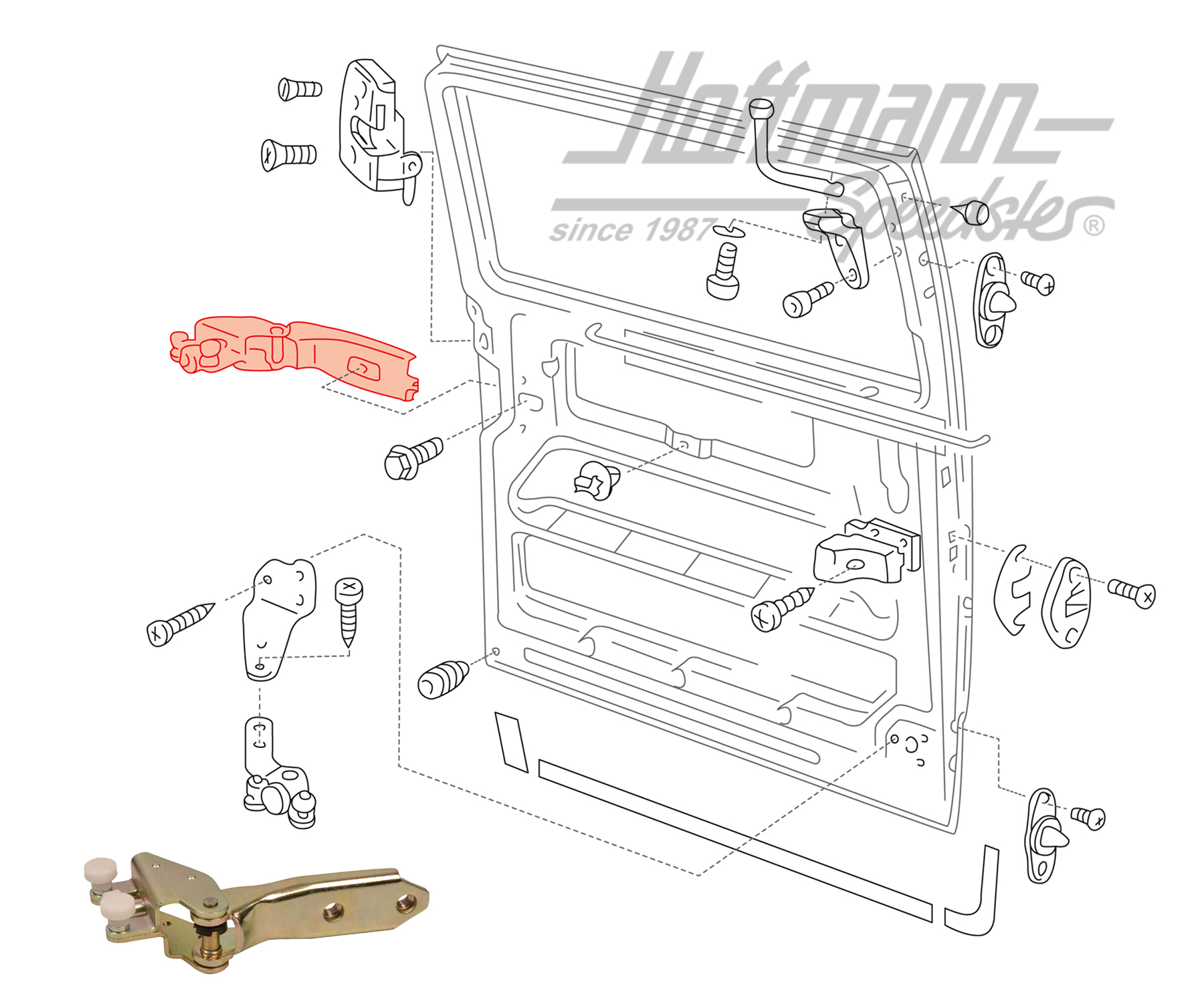 Roller guide, sliding door, rear, left                                                              