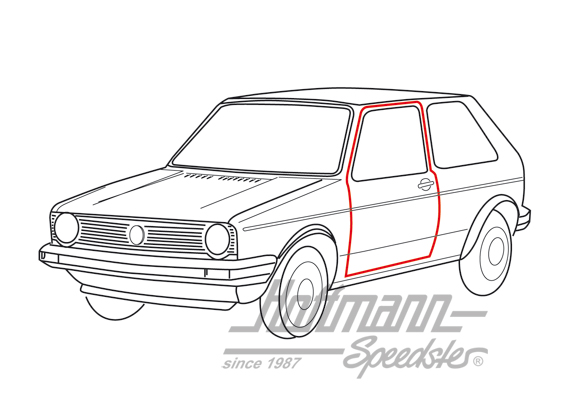 Door seal, Golf 1, 2-doors, left / right | 171 837 911 H | 180-7020