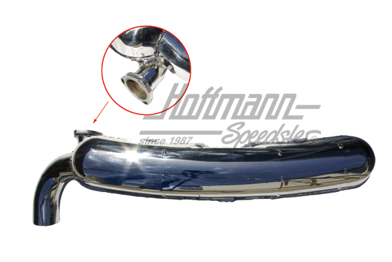 Sports exhaust, stainless steel, 1x84 mm, 75-89                                                     