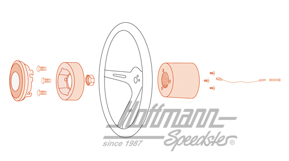 Steering-wheel hub (adapter), Empi, chromed, 8.59-12.73                                             