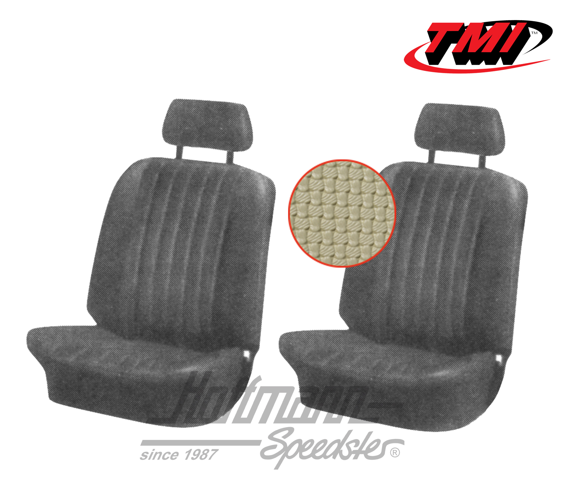 Seat upholstery, Karmann Ghia, front, 71-74, beige | 43-1507-04 | 066-0076-30