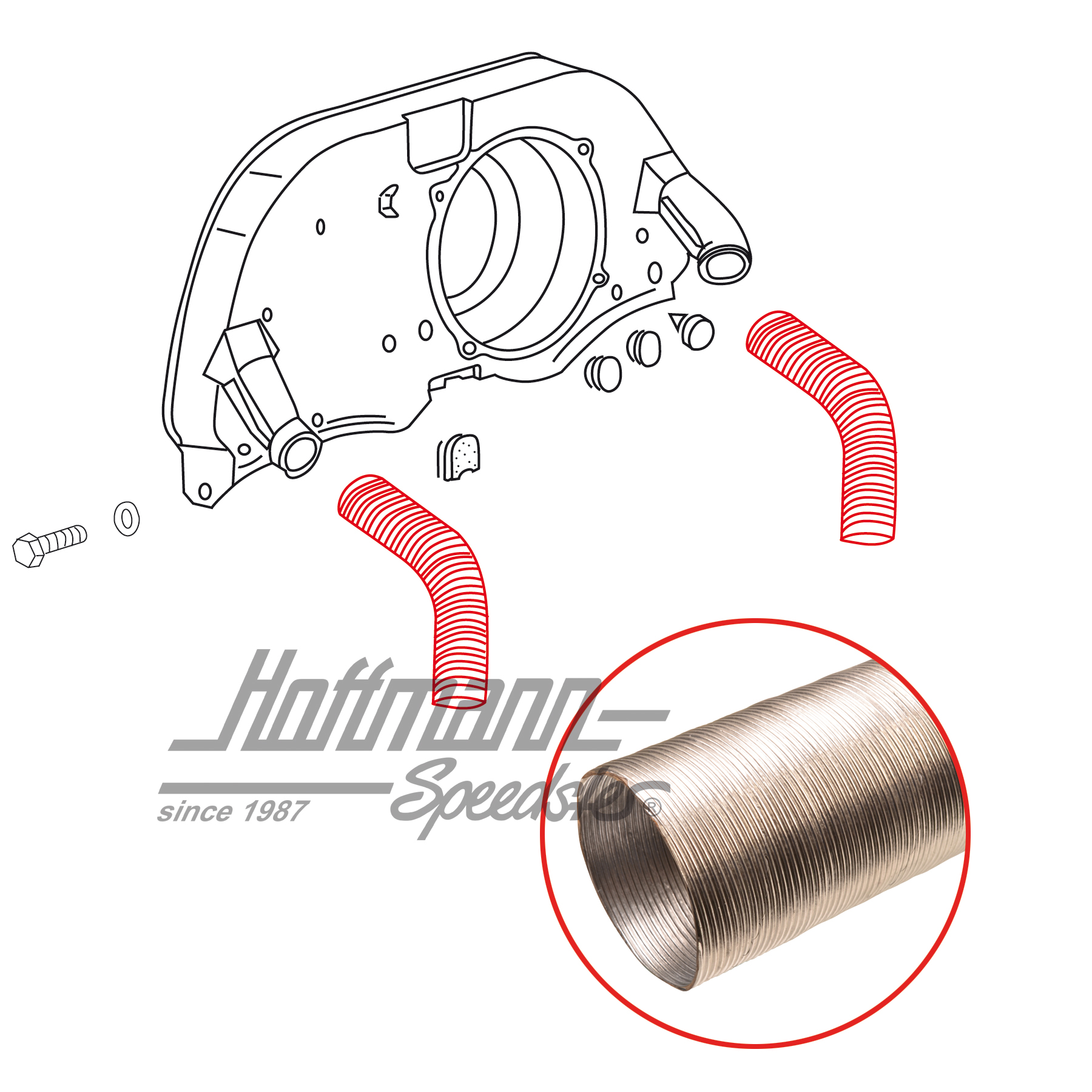 Heater hose, aluminium, silver                                                                      