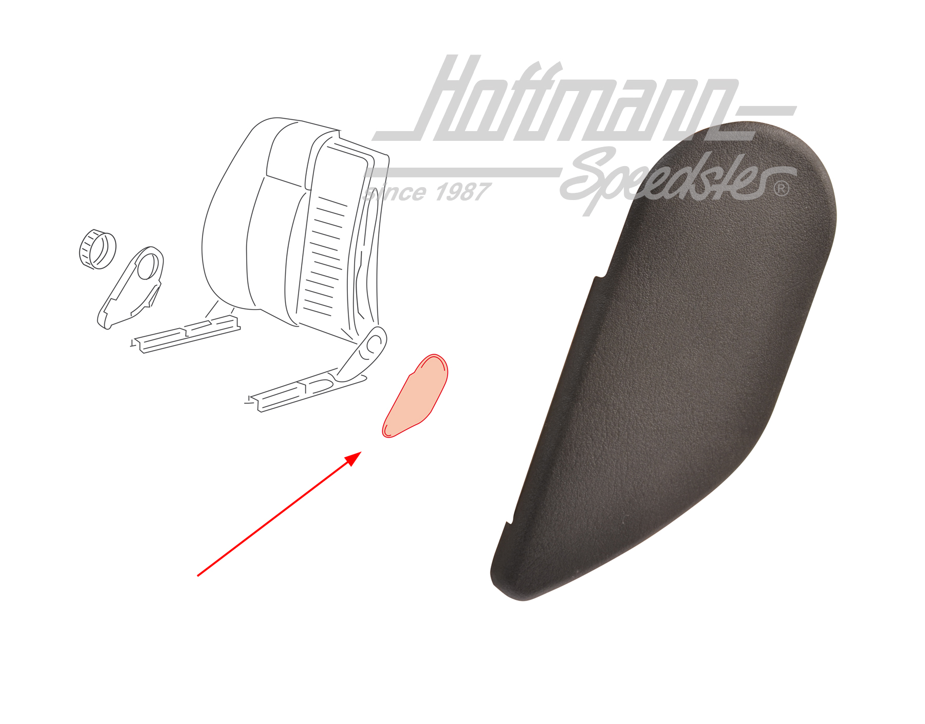 Cover, seat adjustment, without hole, left | 701 881 477  01C | 408-2290-11