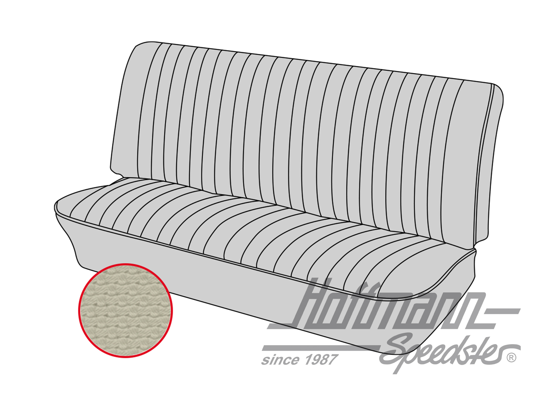 Seat bench cover, Type 3, 8.72-7.73

, off-white | 43-3214-05 | 069-9629-05