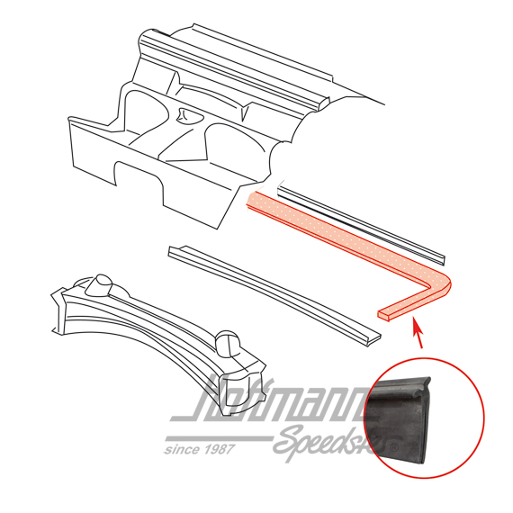 Engine-compartment seal, rear (big), 74-89                                                          
