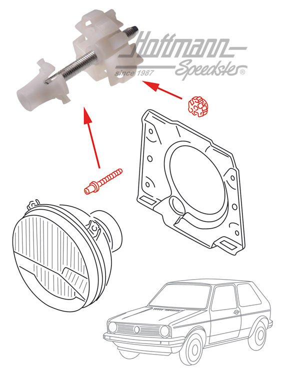 Adjusting screw, headlight, vertical                                                                