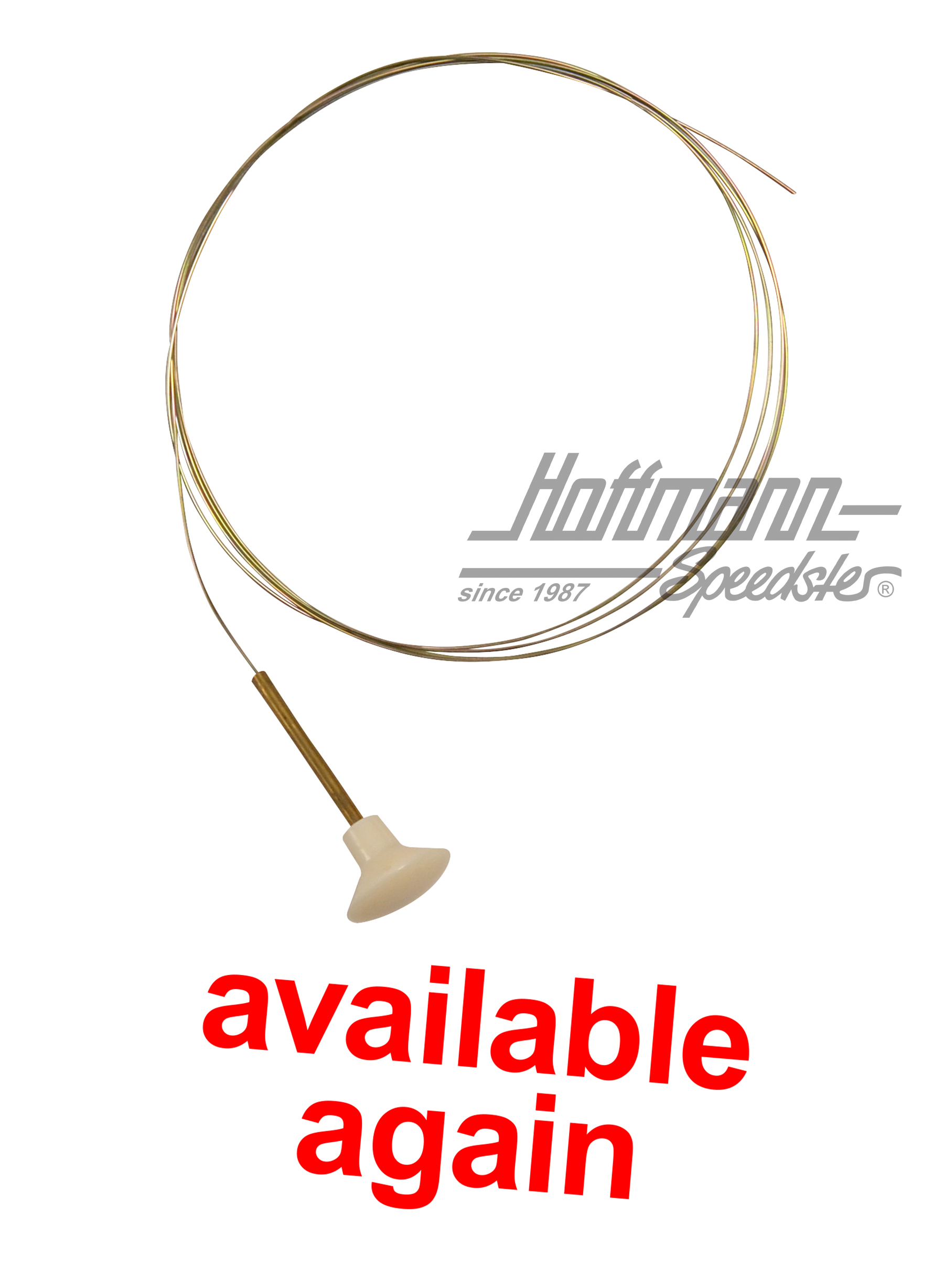 Hood release cable, front/rear, white | 143 827 531 B WH | 066-1300-08