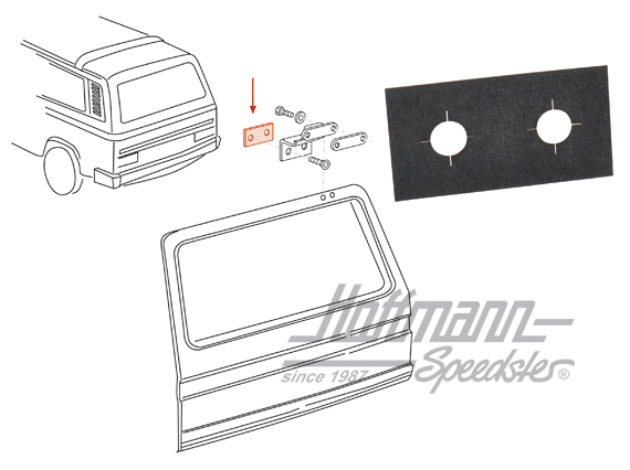 Support, hatchback hinge | 251 829 573 B | 350-6052