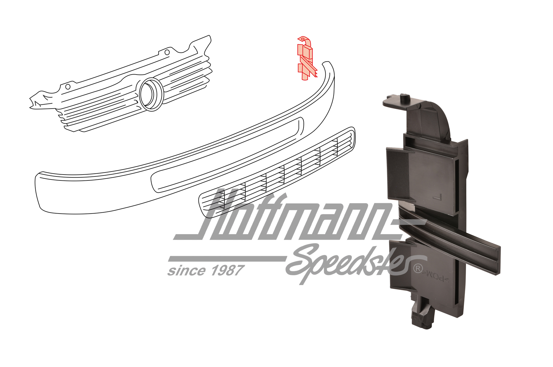 Guidance, cover/radiator grille
, lower, left | 7D0 854 509 | 408-2940-01