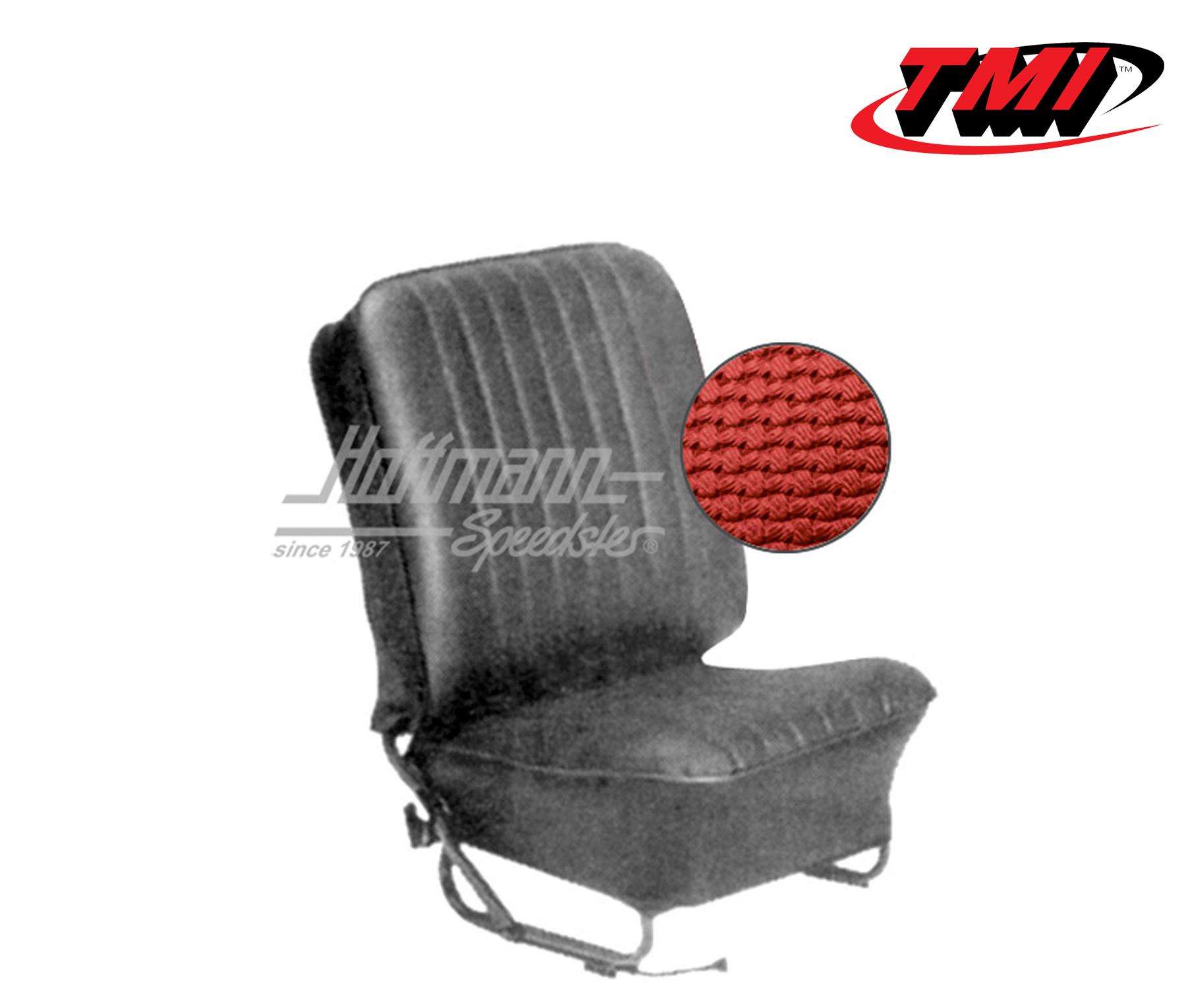 Seat upholstery, Conv., 8.57-7.64, Basketweave, red | 43-1322-07 | 055-6610
