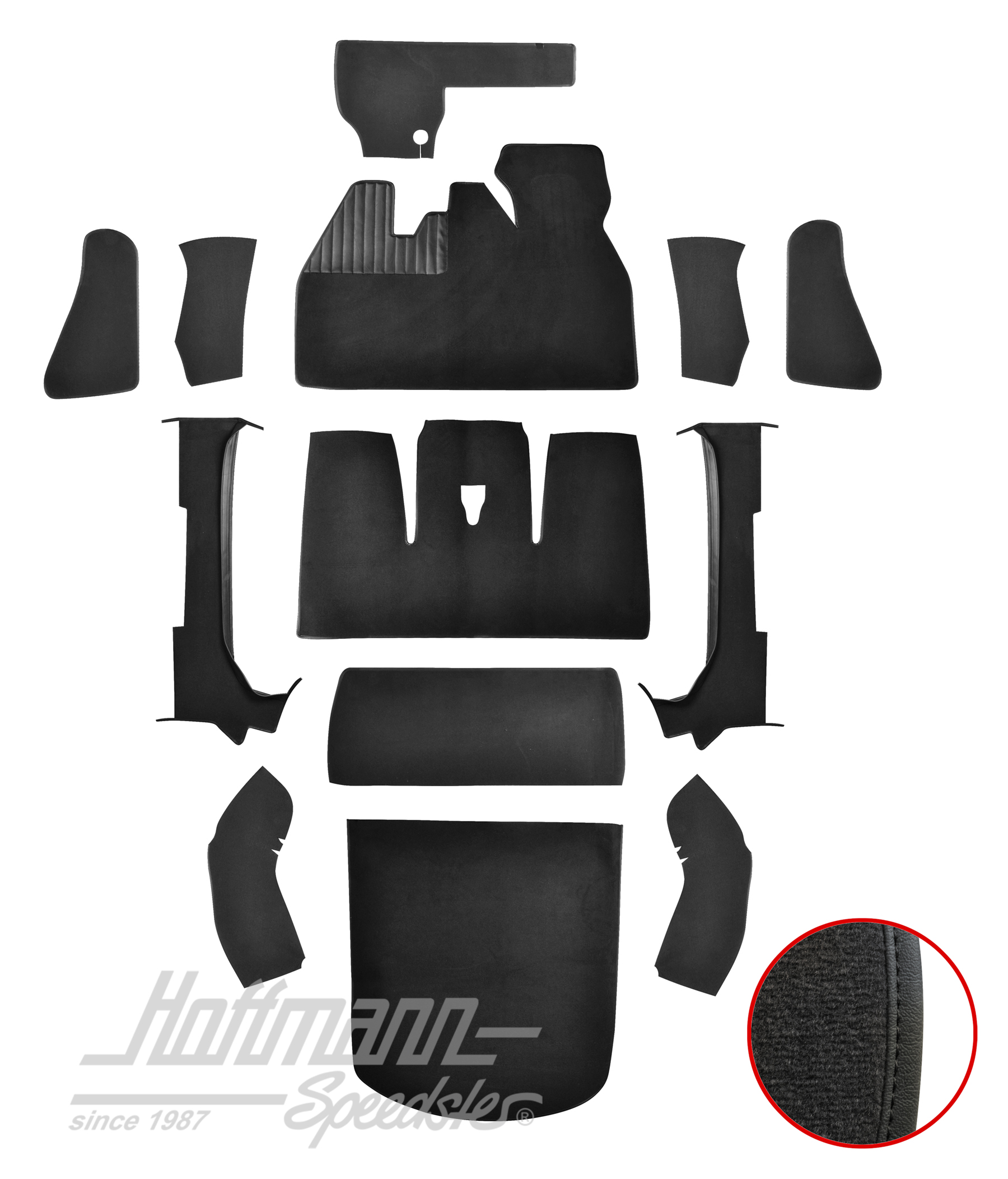 Carpet kit, Beetle Convertible, 1302, black |  | 026-6021
