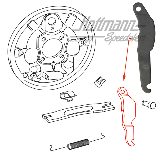 Lever, hand-brake cable, 10.57-, left                                                               