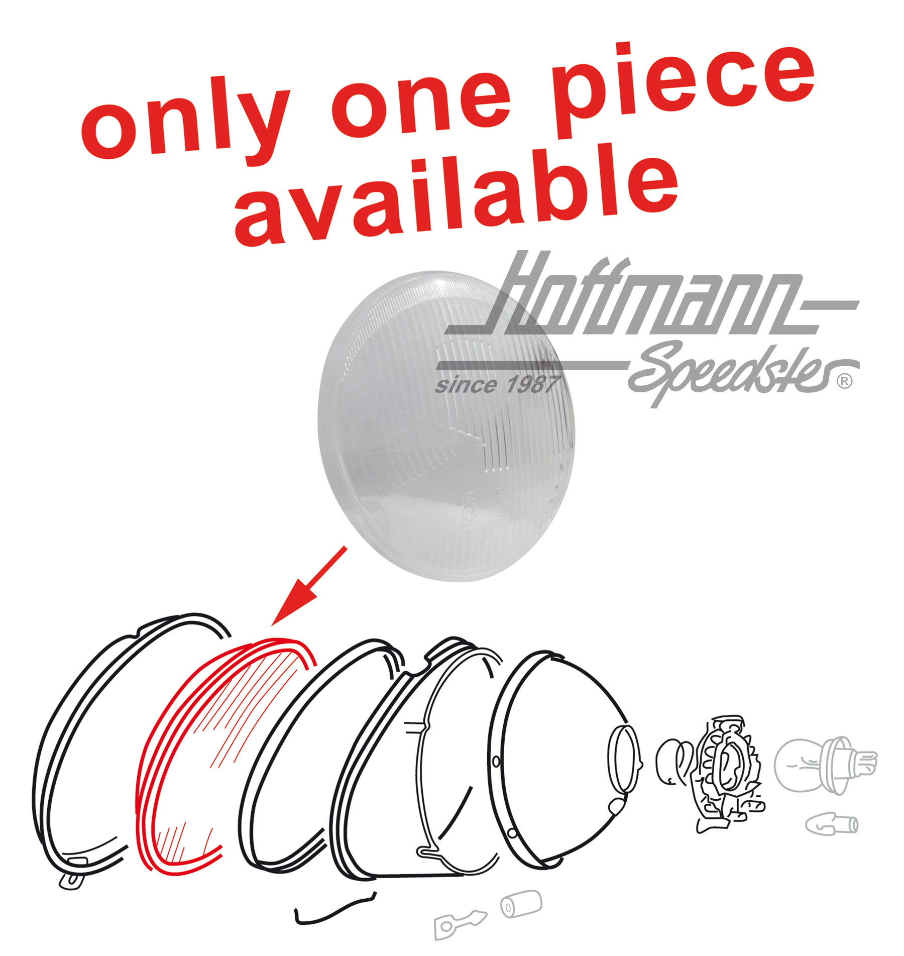 Headlight lens, "asymmetric", Hella | 111 941 115 F | 020-4453-05