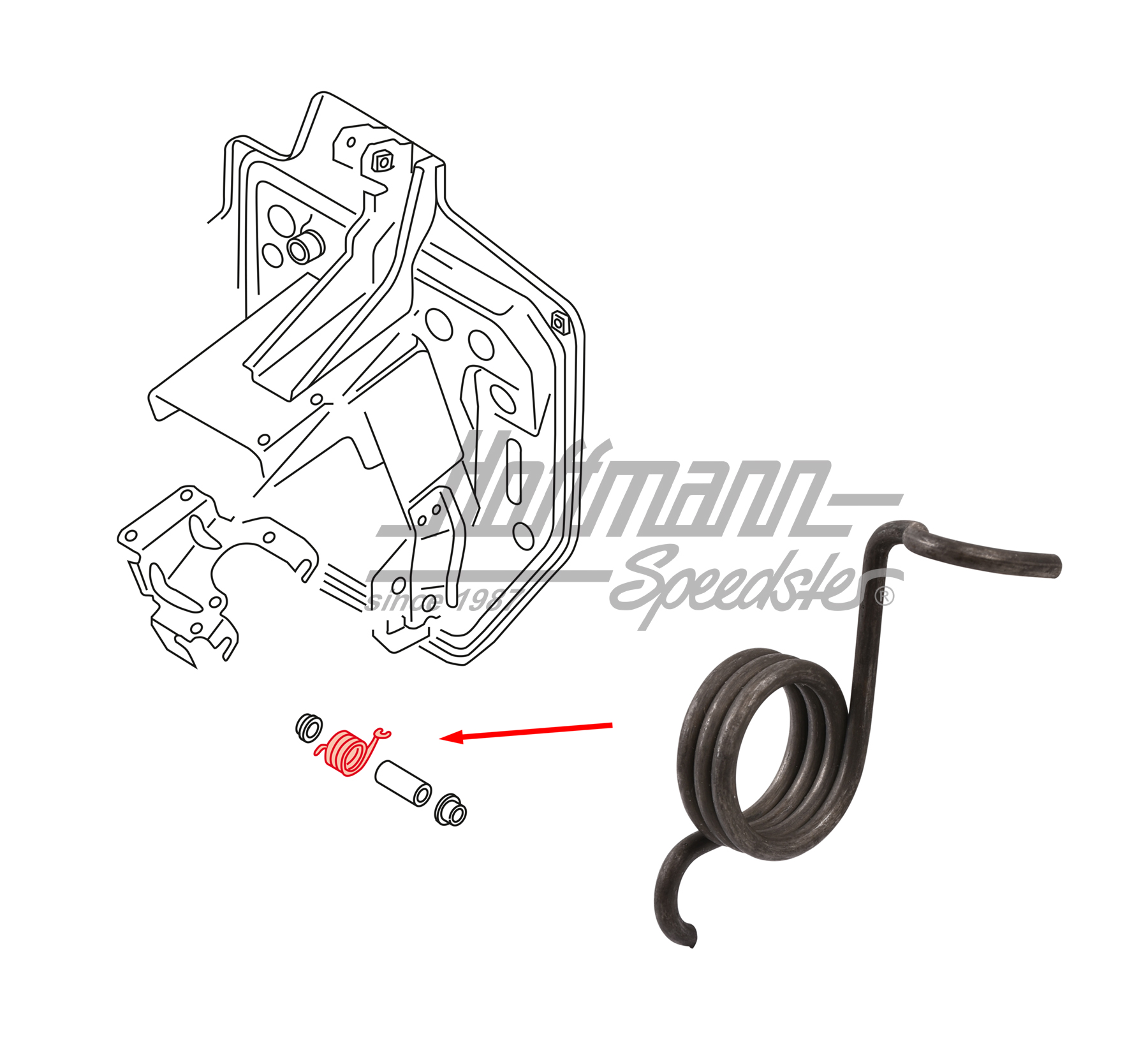 Spring, accelerator pedal, Bus T4 TDI | 701 721 549 A | 407-1020-70