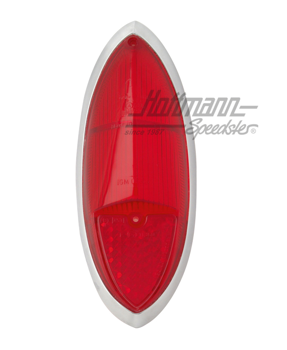 Tail-light lens, Karmann Ghia, chromed frame, red/red | 141 945 227 D | 063-2318