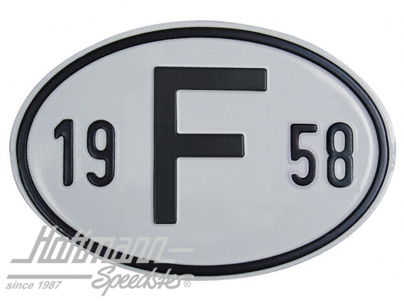 Nationality plate "F", alu, with year 1958 |  | 020-2399-58