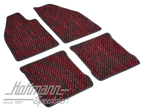Floor mats, coco, 8.72-, red/black | ZVW 2CRD | 020-5381-47