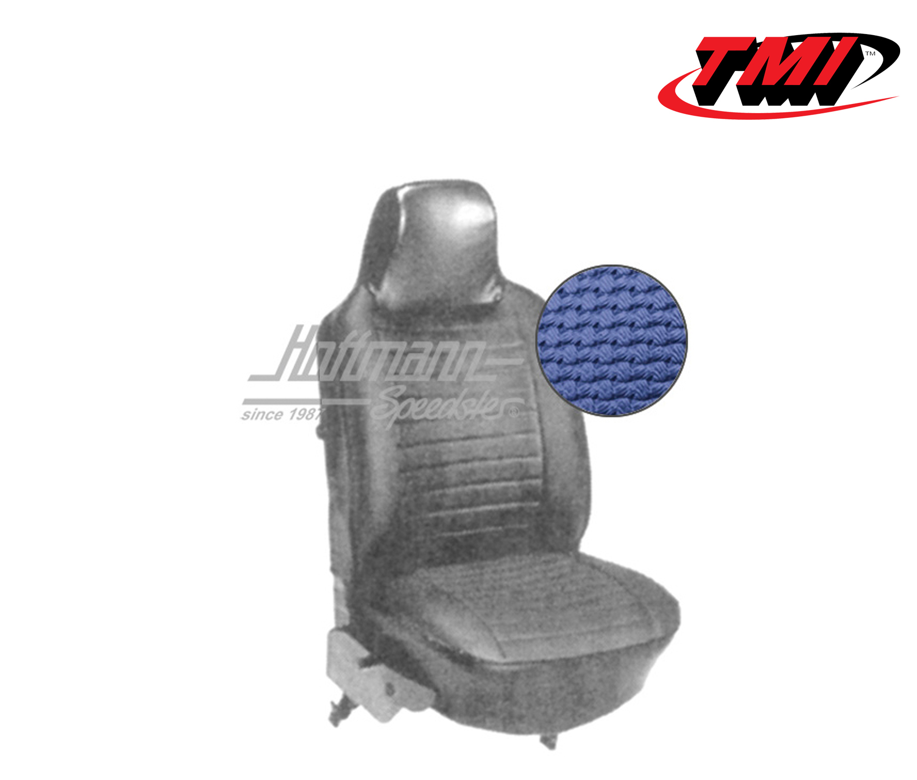 Seat upholstery, Conv., 8.73-7.76, Basketweave, blue | 43-1327-08 | 055-6320