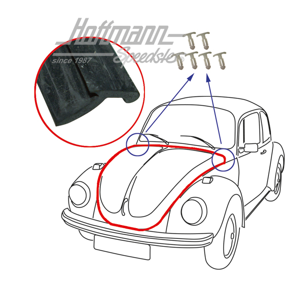 Front hood seal, 1303 | 133 823 731 | 020-5101