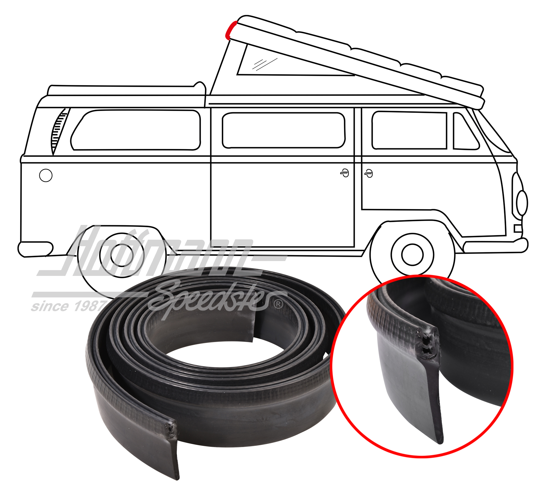 Seal, pop-top roof/luggage section
 | 211 817 009 | 090-6078-30