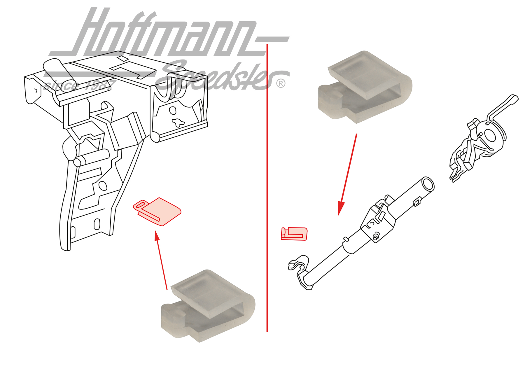 Rubber bump, clutch pedal, column tub
e | 171 721 989 | 170-0900-10
