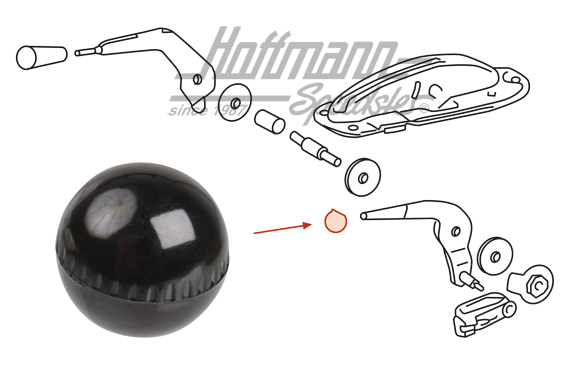 Knob, hand throttle, 911, 912, -.77, black                                                          