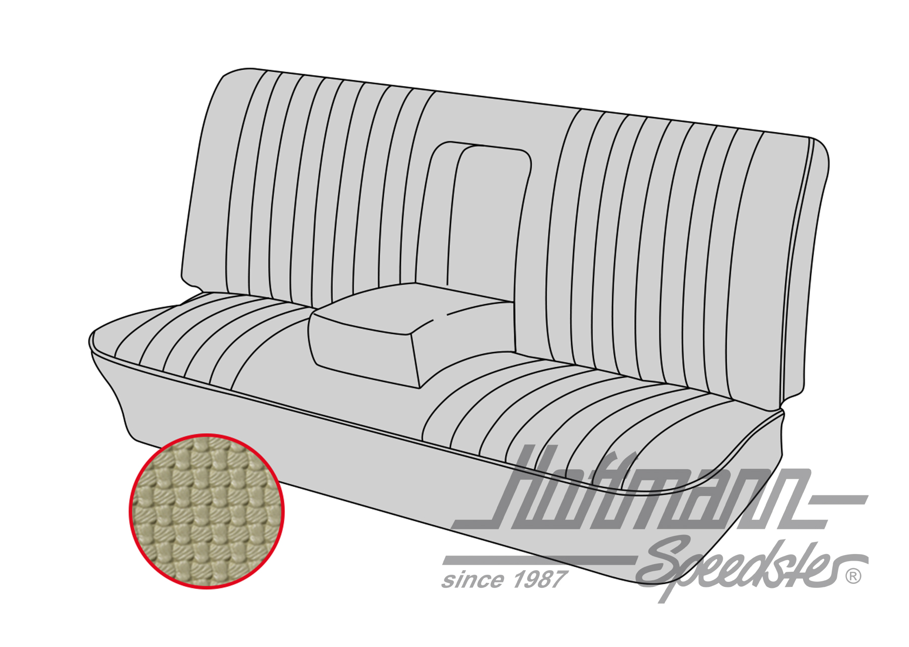 Seat bench cover, Type 3, 4.61-7.72, beige | 43-3212-04 | 069-9620-04