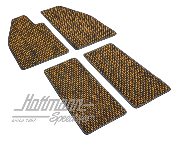 Floor mats, coco, .57-.59, yellow/black | ZVW 2AYL | 020-5381-16