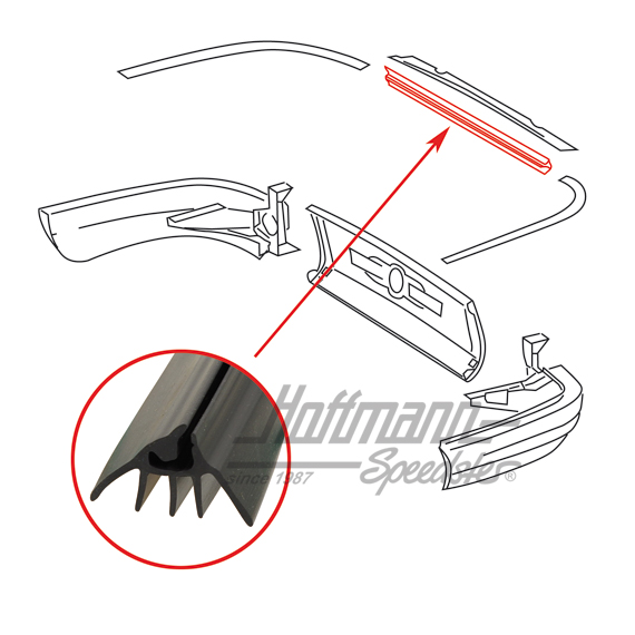 Seal, bumper, rear, middle, 911 | 901 505 497 20 | 515-1008