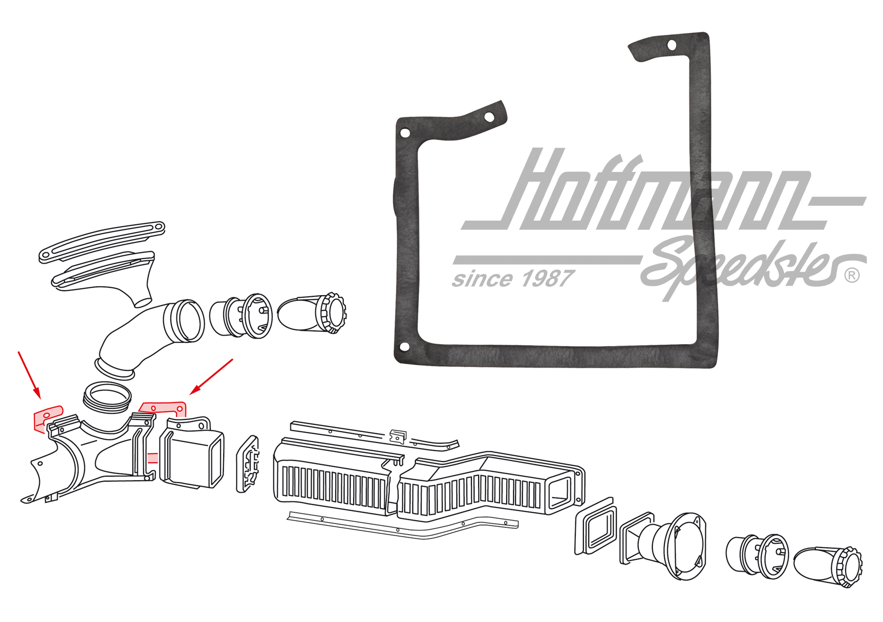 Seal, fresh air flap, lateral, left/right                                                           