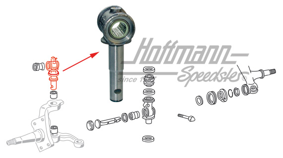 Pivot pin, steering knuckle, upper, 22mm | 211 405 367 C | 089-3040-16