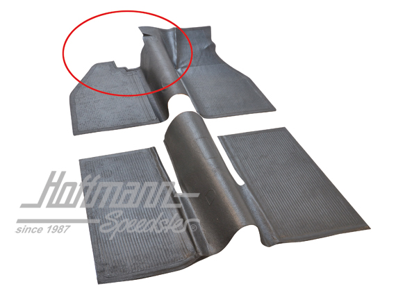 Rubber covering, floor panel, 8.67-7.72, black | 113 898 703 K | 020-0026