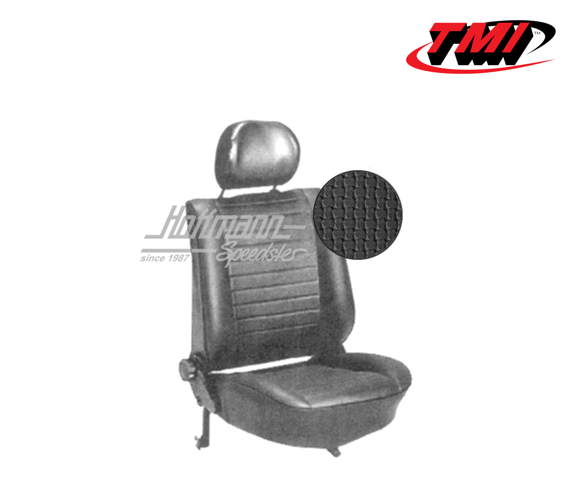 Seat upholstery, Sedan, 8.76-, Basketweave, black | 43-1129-01 | 055-5440