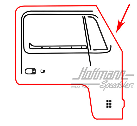 Door seal, Bus T2, 8.67-7.79, reproduction, right | 211 831 722 D | 090-6102-12
