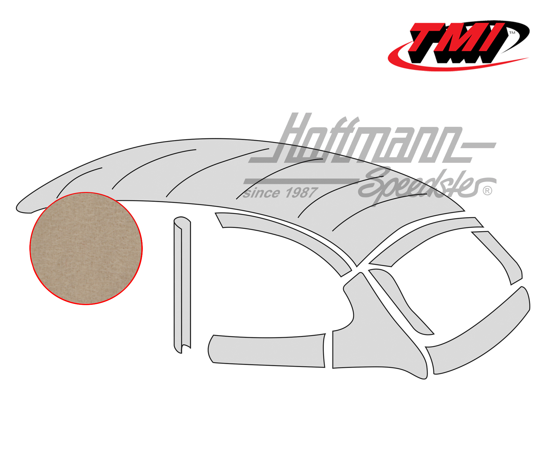 Headliner, original style, Mohair, ivory, 8.62-7.63 | 20-1117-77 | 055-7193-70