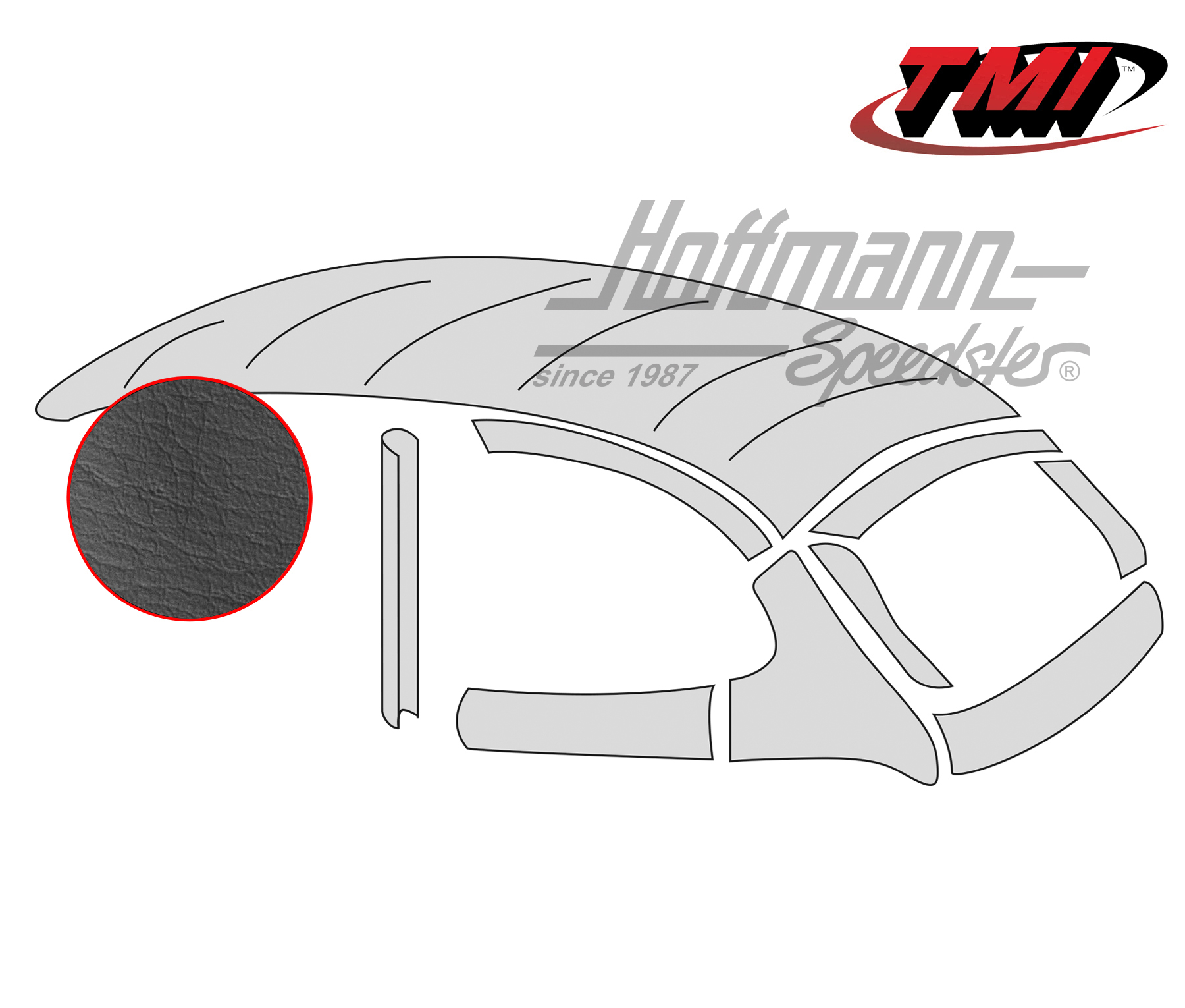 Headliner, original style, smooth, black, 8.52-7.60 | 20-1115-49 | 055-7191-50